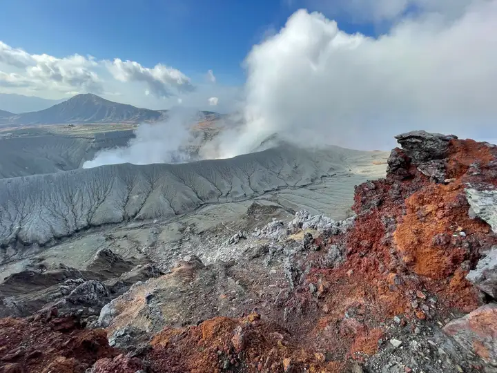 View of Aso Nakadake Crater