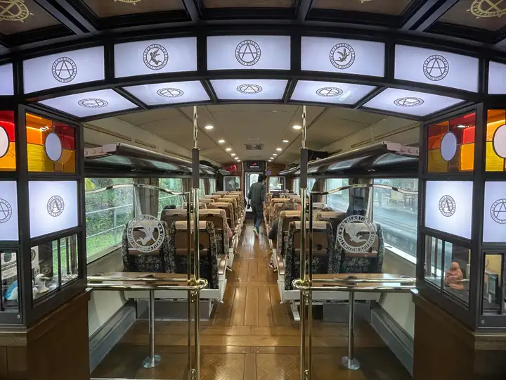 Seating inside the JR Kyushu A train