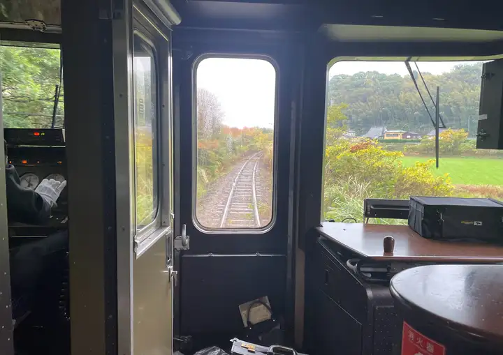 Inside the JR Kyushu A train, front window view