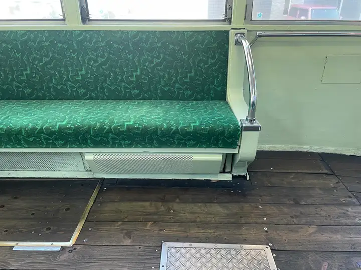 Kumamoto streetcar interior and wood flooring