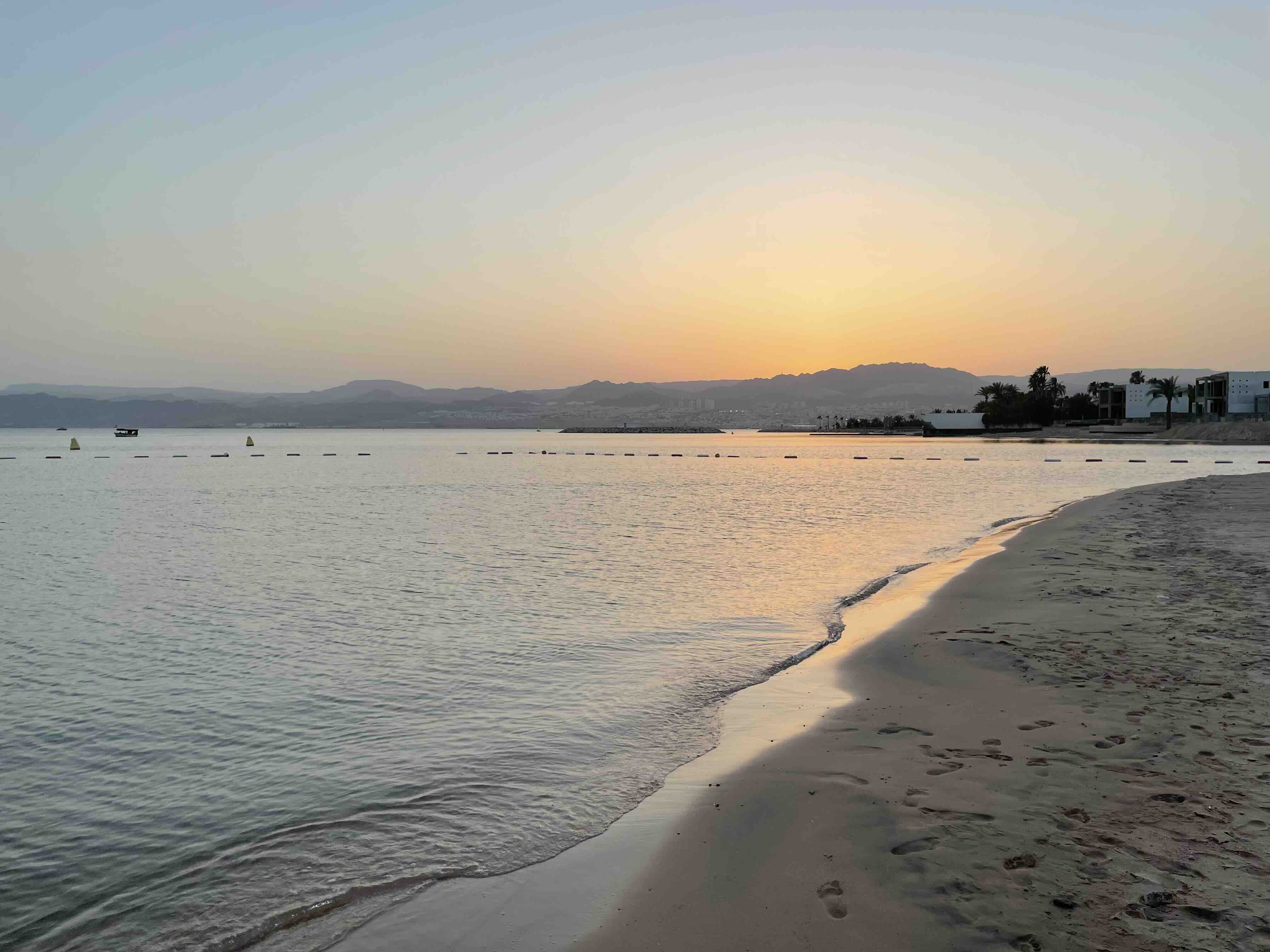 Sunset over the Red Sea in Aqaba