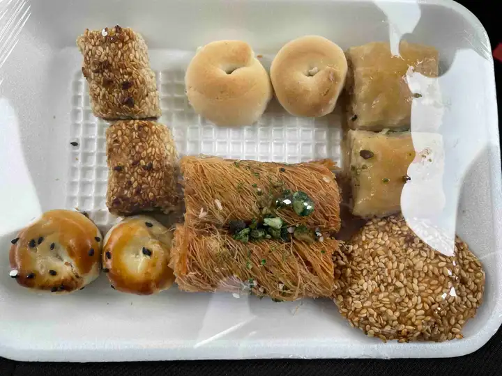 Tray of sweets and pastries in Jordan
