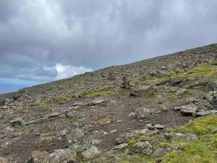 Very rocky near the summit